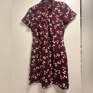 Banana Republic Burgundy Floral Mini Dress